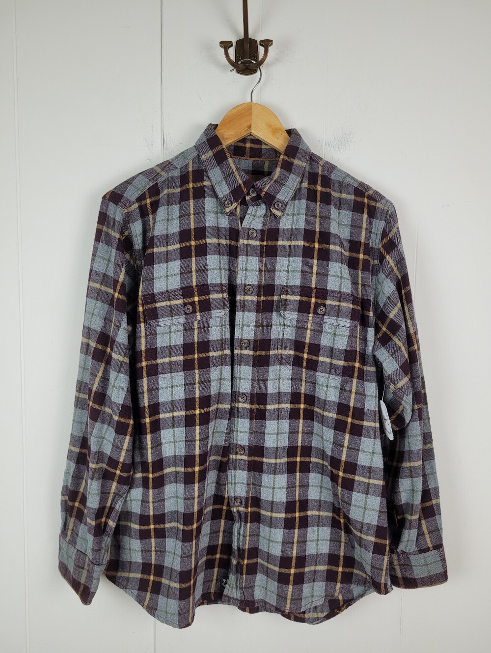 Outdoor Life Medium Plaid Cotton Flannel Button-Up Shirt